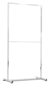 DittaDisplay Retail Solutions - Portant à habits grande hauteur en tube carré finition noir/blanc/chromé Kleiderständer mit großer Höhe aus Vierkantrohr Finish Schwarz/Weiß/Chrom Tall wardrobe rack in square tube, black/white/chrome finish