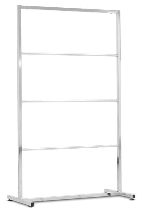 DittaDisplay Retail Solutions penderie avec 3 barres intermédiaires et base en tube carré Penderie avec 3 barres intermédiaires et base en tube carré Ständer mit 3 Zwischenstangen und Basis aus Vierkantrohr hanger with 3 intermediate bars and square tube base
