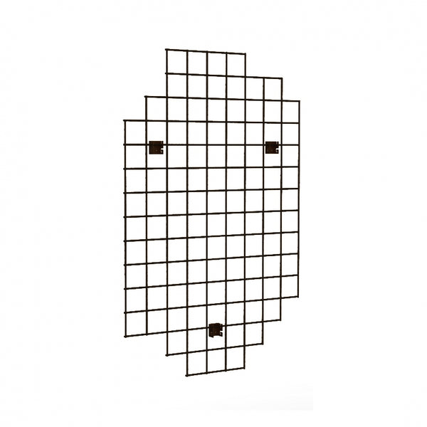 DittaDisplay grille fixation murale ou plafond 90x140cmnoir mat carrés 10x10cm wall or ceiling mounted grid matte black squares 10x10 Wand- oder Deckenmontagegitter mattes Schwarz Quadrate 10x10
