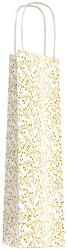DittaDisplay Sacs kraft blanc motif végétal doré poignées torsadées weiße Krafttaschen mit goldenem Pflanzenmotiv, gedrehte Griffe white kraft bags with gold vegetable pattern and twisted handles