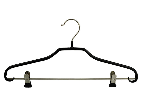 DittaDisplay Retail Solutions cintre en matériau métal avec revêtement plastique anti-glisse noir hanger made of metal material with black non-slip plastic coating Kleiderbügel aus Metallmaterial mit rutschfester Kunststoffbeschichtung in Schwarz