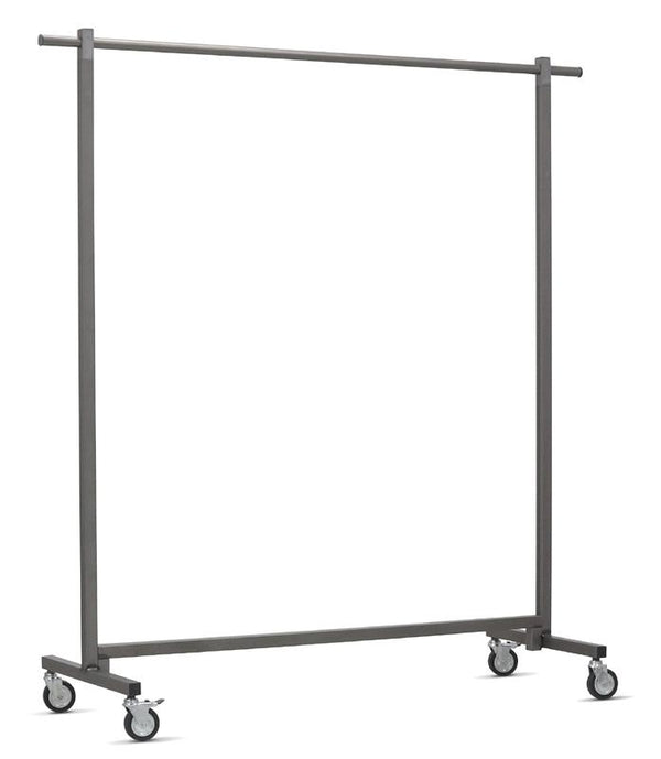 Portant hauteur fixe - roues Ø8cm Métal brut vernis mat