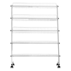 DittaDisplay Retail Solutions - Portant à rayonnages en matériau métal chromé avec 5 rayons inclinables Regalständer aus verchromtem Metallmaterial mit 5 neigbaren Regalböden Chrome-plated metal shelving rack with 5 tilting shelves