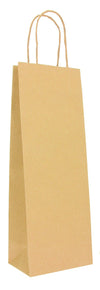 DittaDisplay Retail Solutions Sac bouteille BIOKRAFT en kraft brun lisse ou teinte couleur avec poignées torsadées BIOKRAFT bottle bag in smooth brown or colored kraft with twisted handles BIOKRAFT Flaschentasche aus glattem braunem oder farbigem Kraftpapier mit gedrehten Griffen