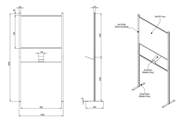DittaDisplay retail solutions aluminium acrylic hygiene separator séparateur point de vente selling point Hygieneabscheider Einzelhandelsgeschäft