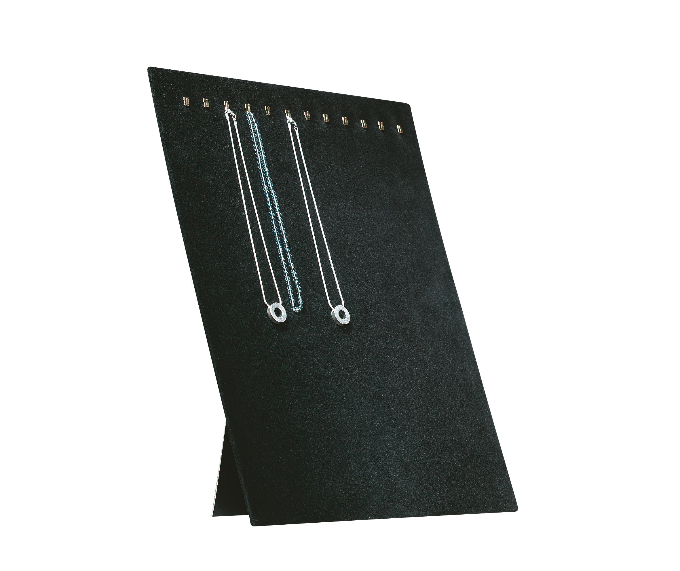 DittaDisplay présentoir collier chainette velour noir necklace display chain black velvet  Halsketten-Display Kette schwartz samt