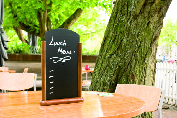 DittaDisplay ardoise table bois brun mélaminé