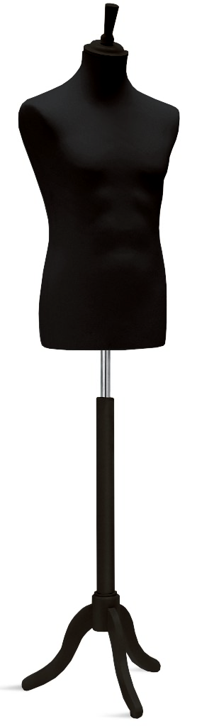 DittaDisplay buste homme noir base trépied bois noir black male bust black wooden tripod base männliche büste schwartz schwarzer Holzstativsockel