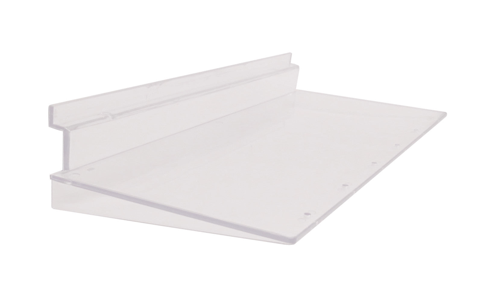 Tablette transparente renforçée pour panneaux rainurés