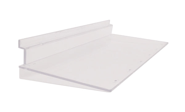 Tablette transparente renforçée pour panneaux rainurés
