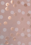DittaDisplay Retail Solutions Sac kraft cartonné 180gr avec motif à pois blanc et or métallisé brillant Kraftkarton-Tasche 180gr mit weißem Punktemuster und glänzendem Metallic-Gold 180gr cardboard kraft bag with white and gold polka dot pattern
