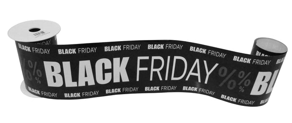 DittaDisplay Retail Solutions Bobine banderole en matériau plastique avec inscription "Black Friday" Spule Banderole aus Kunststoffmaterial mit der Aufschrift "Black Friday" plastic banner reel with "Black Friday" inscription