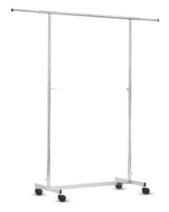 DittaDisplay Retail Solutions penderie métal réglable en hauteur avec rallonges intégrées höhenverstellbare Metallgarderobe mit integrierten Verlängerungen height adjustable metal closet with integrated extensions