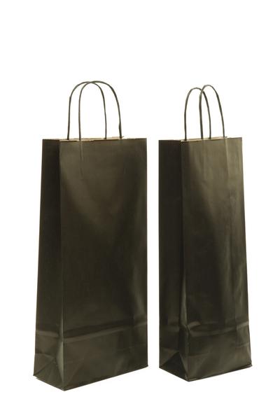 DittaDisplay retail solutions emballages sac bouteilles en matériau papier kraft brun vergé 110gr et poignées torsadées Verpackungen Sack Flaschen in Material Kraftpapier braun grün und gedrehten Griffen packaging bag bottles in brown kraft paper material and twisted handles