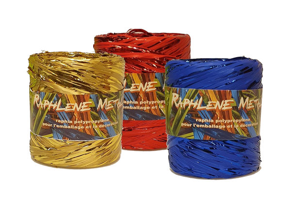 Dittadisplay rouleau bobine raphia polypro métal 200m Metall-Polypro-Raffia-Rolle raffia coil roll