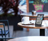 DittaDisplay Retail Solutions Ardoise de table verticale forme "L", format A6, couleur noir, plastique, 3 pcs Vertikale L-förmige A6-Tischtafel, Farbe schwarz, Kunststoff - 3er-St Vertical L-shaped A6 table chalkboard, black color, plastic material, set of 3