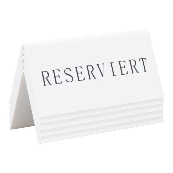 Lot de 5 Etiquettes réservation de table "Reserviert" | 50% sur stock
