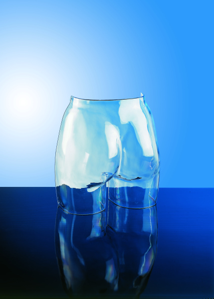 DittaDisplay Support sous-vêtement femme (partie postérieure) Woman pelvis shape display form halter damenunterhose vorderseite transparent