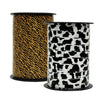 Bobine de bolduc imprimé animaux 10 mm x 225 m – ruban décoratif motifs tigre, vache et zèbre pour emballages cadeaux et décorations originales