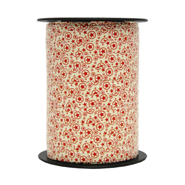 Bobine de bolduc imprimé Noël 10 mm x 225 m – ruban décoratif festif pour emballages cadeaux et décorations de fin d’année