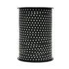 Bobine de bolduc imprimé pois mats blanc sur noir 10 mm x 225 m – ruban décoratif pour emballages cadeaux et décorations