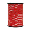 Bobine de bolduc imprimé pois mats blanc sur rouge 10 mm x 225 m – ruban décoratif pour emballages cadeaux et décorations