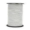Bobine de bolduc imprimé pois mats noir sur blanc 10 mm x 225 m – ruban décoratif pour emballages cadeaux et décorations