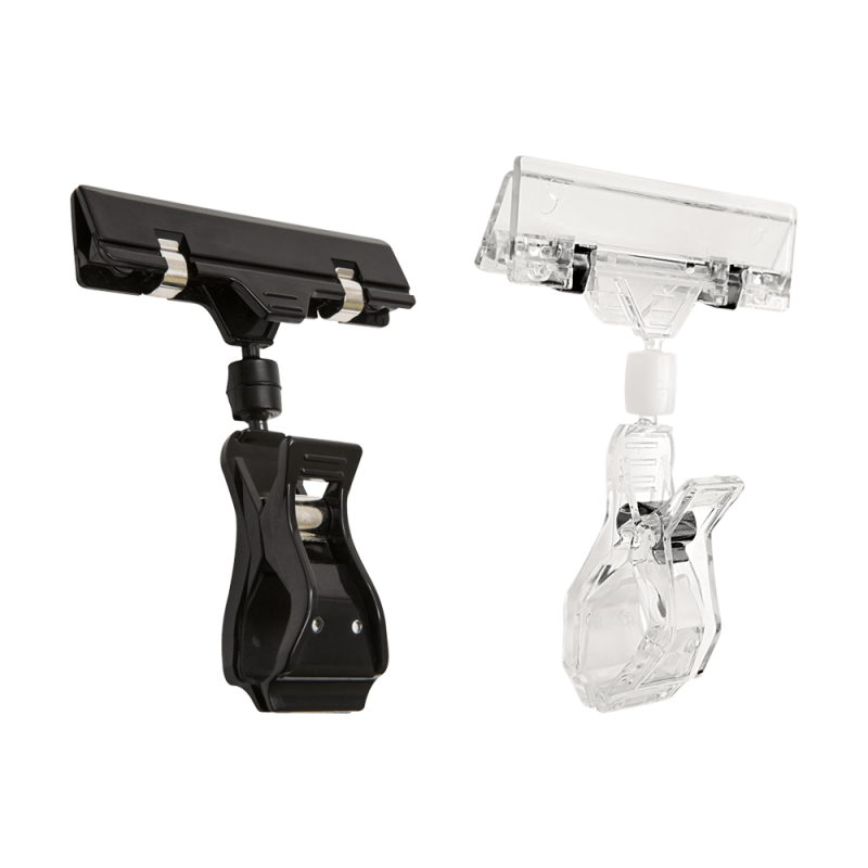 pince porte-prix articulée noire transpente clip Preisträger aufklappbar schwarz transparent