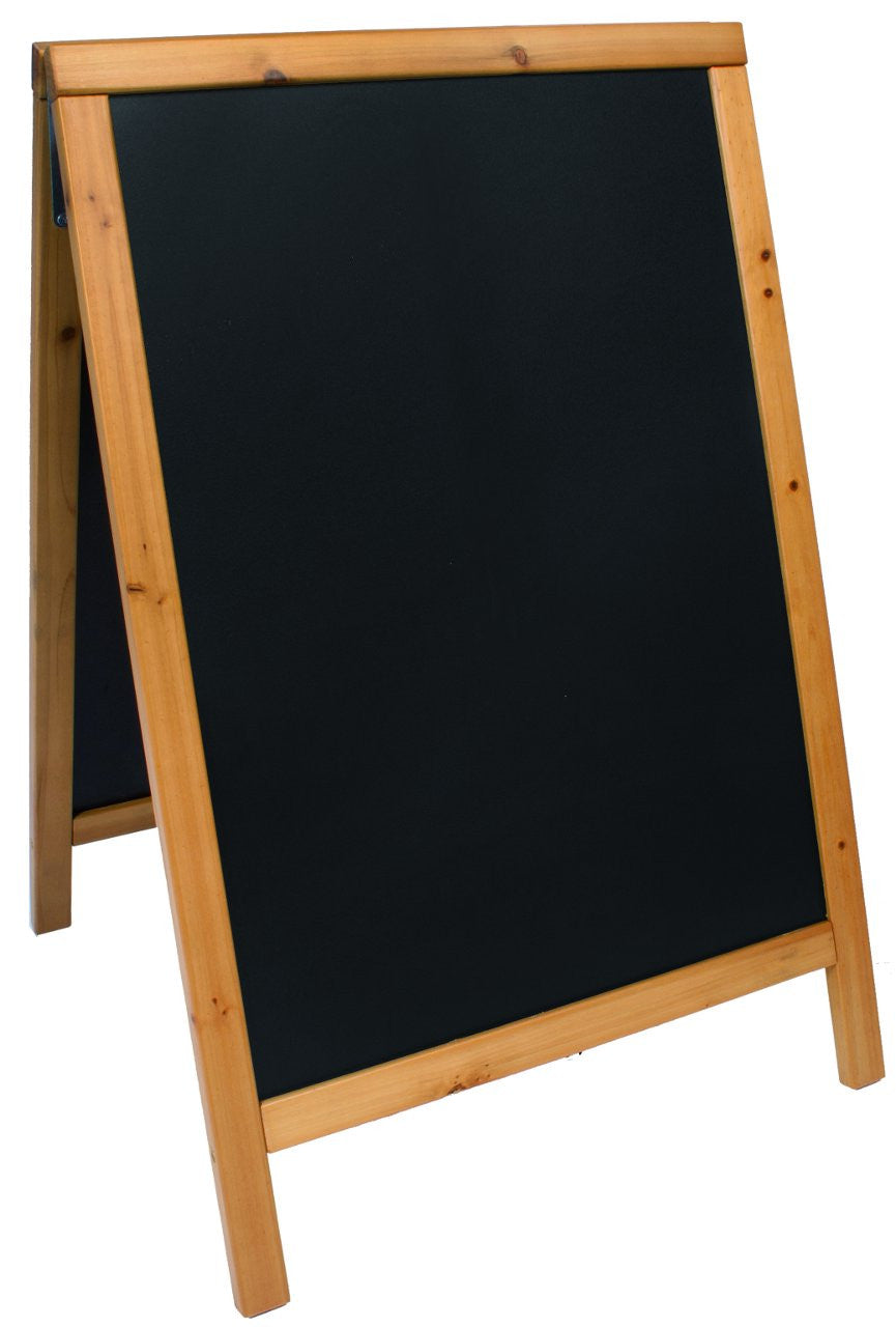 DittaDisplay panneau troittoir stop display double bois massif teck