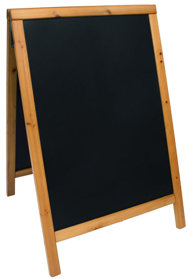 DittaDisplay panneau troittoir stop display double bois massif teck