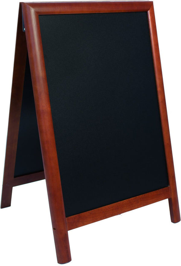 DittaDisplay panneau troittoir stop display double bois massif brun