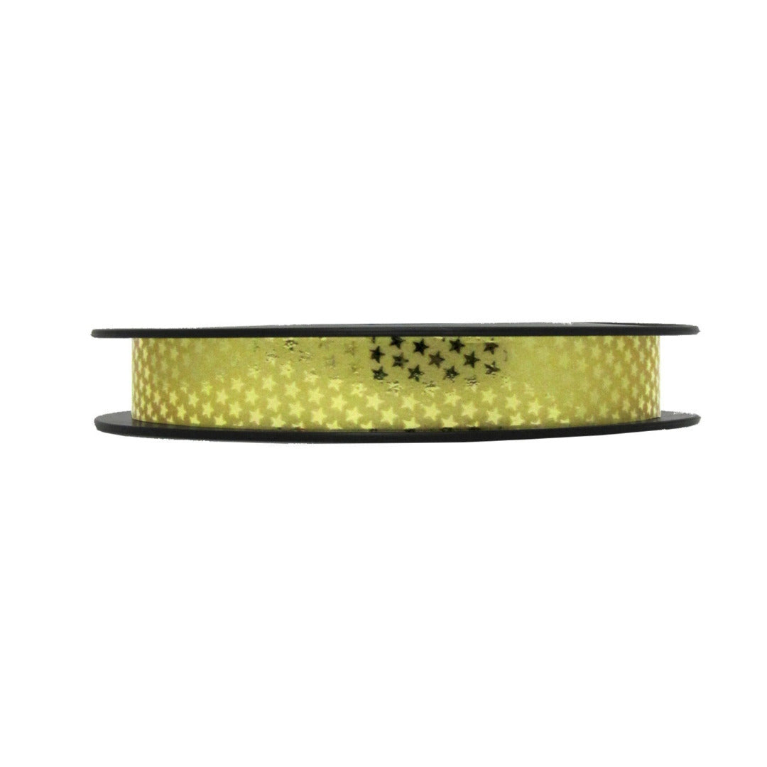 DittaDisplay bobine bolduc ruban fin imprimé étoile or Spule dünnes Farbband mit goldenem Sterndruckreel thin ribbon with gold star print