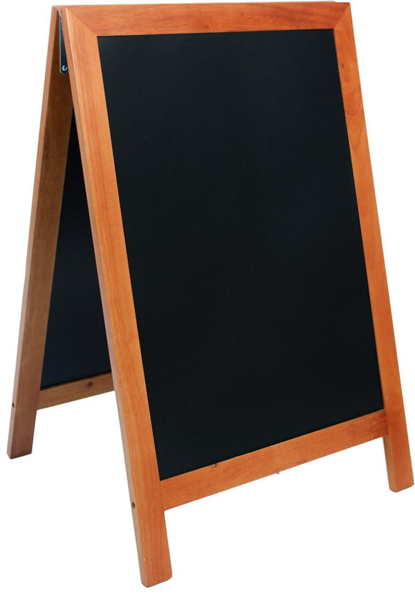 DittaDisplay panneau troittoir stop display double bois massif teck