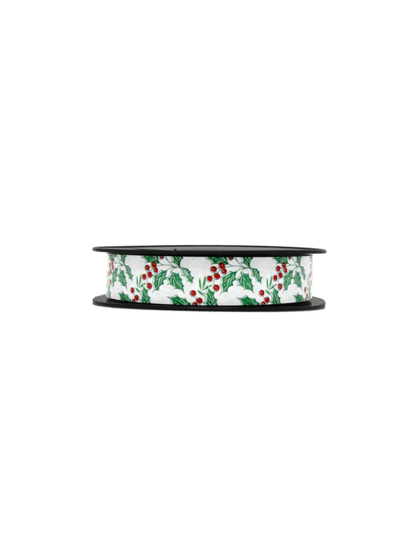 DittaDisplay bobine bolduc ruban fin imprimé Noël fond argent reel fine ribbon Weihnachten bedruckt silberner Hintergrund fine ribbon Christmas printed silver background