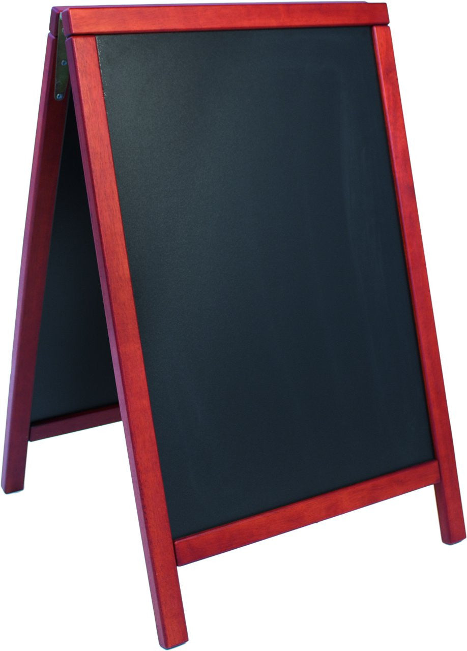 DittaDisplay panneau troittoir stop display double bois massif acajou
