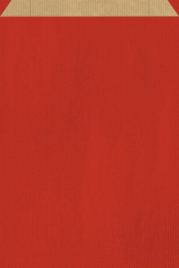 DittaDisplay Retail Solutions - Pochette papier couleur rouge sur kraft brun vergé Rot gefärbte Papierhülle auf braunem Kraftpapier Red colored paper pouch on brown kraft paper