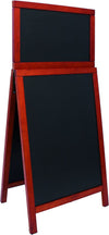DittaDisplay panneau trottoir stop display double bois massif acajou