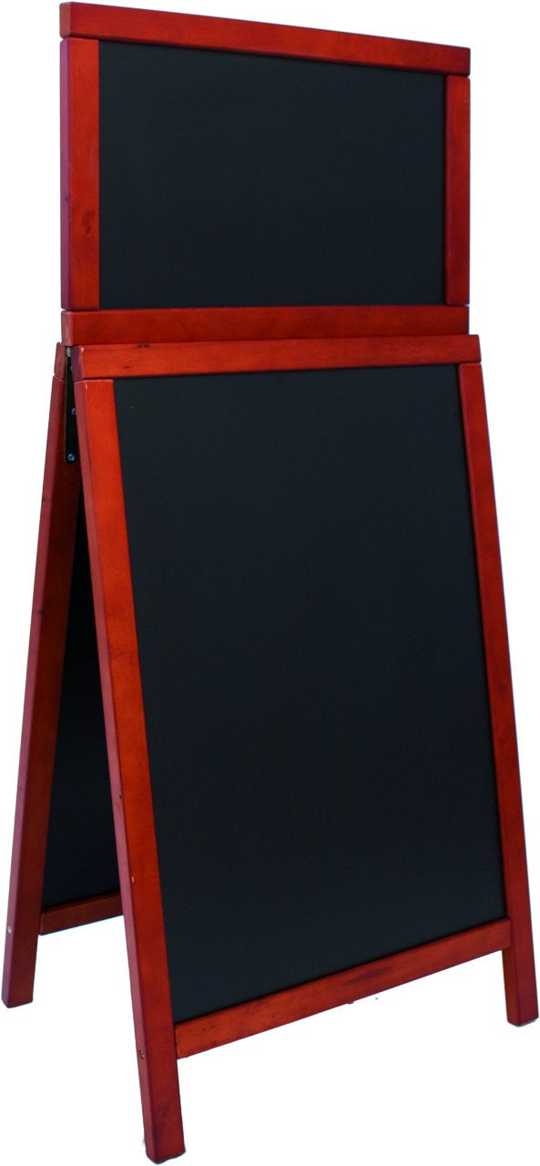 DittaDisplay panneau trottoir stop display double bois massif acajou