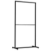 Portant à habits grande hauteur en tube carré noir, blanc ou chromé avec barre intermédiaire – structure métallique stable pour boutiques