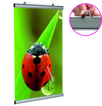 détail rail présentoir affiche poster aluminium dittadisplay