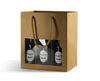DittaDisplay Retail Solutions - Sac kraft recyclé pour 6 petites bouteilles type bières avec carton séparateur et fenêtre transparente Recycelter Kraftsack für 6 kleine Bierflaschen mit Trennkarton und Sichtfenster Recycled kraft bag for 6 small beer bottles with cardboard divider and transparent window