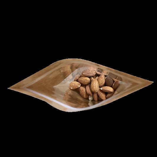 sachet zip transparent hermétique, apte au contact alimentaire, disponible en 4 formats, idéal pour cafés, thés, épices, fruits secs et confiseries