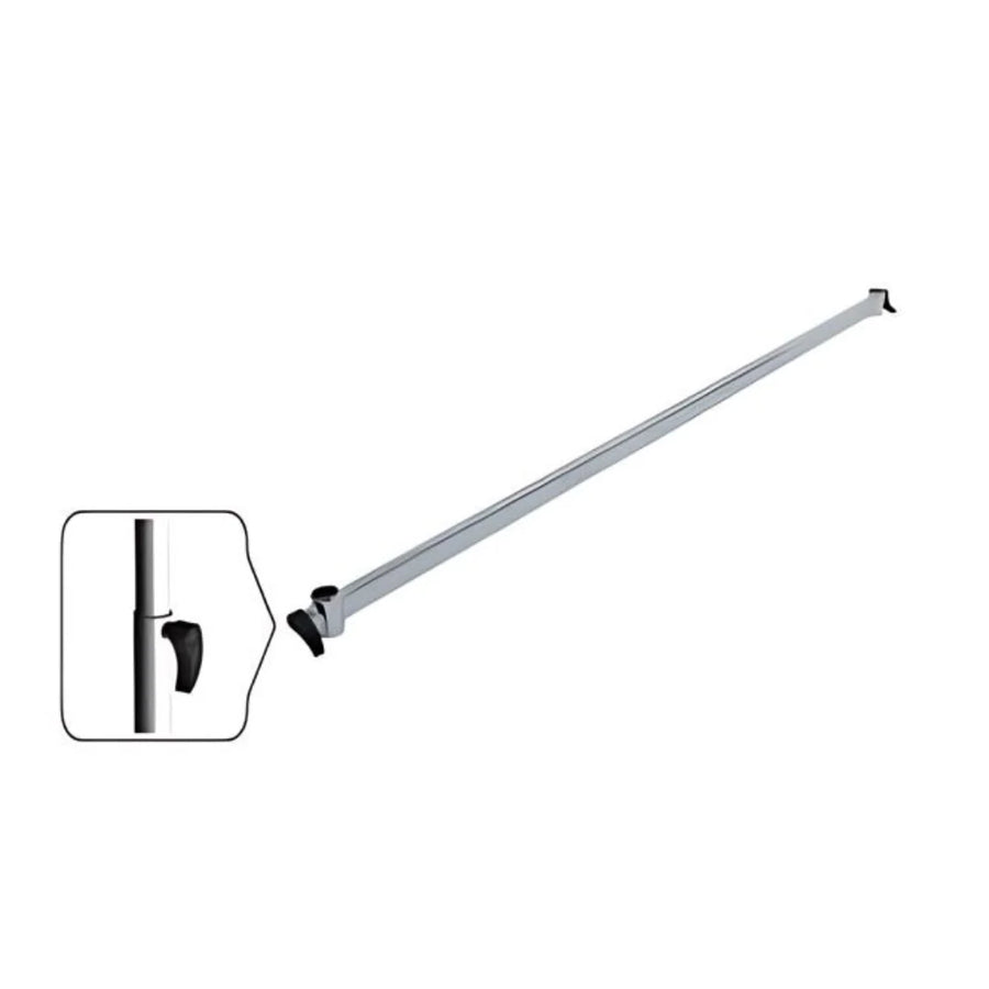 Barre intermédiaire chromée de 150 cm pour portant réglable – accessoire d’agencement professionnel