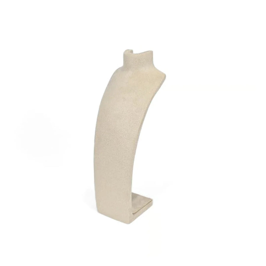 Buste porte-bijoux en suède naturel, hauteur 24 cm, pour colliers et pendentifs — vue principale