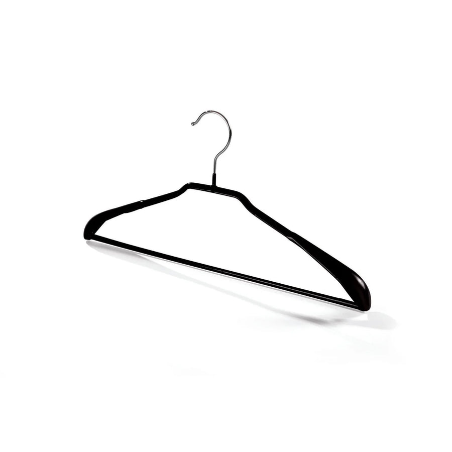 Cintre métal anti-glisse noir 43 cm forme silhouette pour magasin de prêt-à-porter