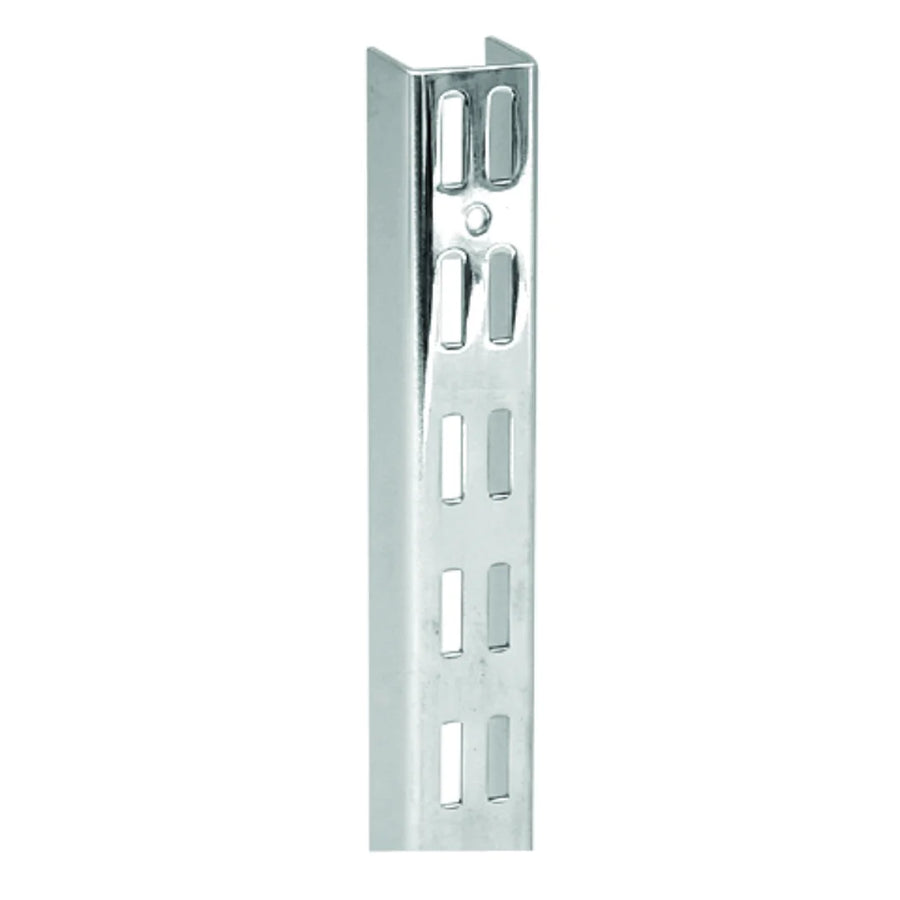 Crémaillère murale double rainure H 240 cm en métal pour agencement de magasin professionnel