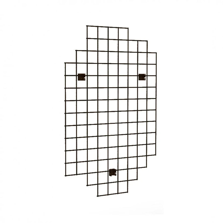 Grille murale métal noir mat 90 × 140 cm pour agencement commerce