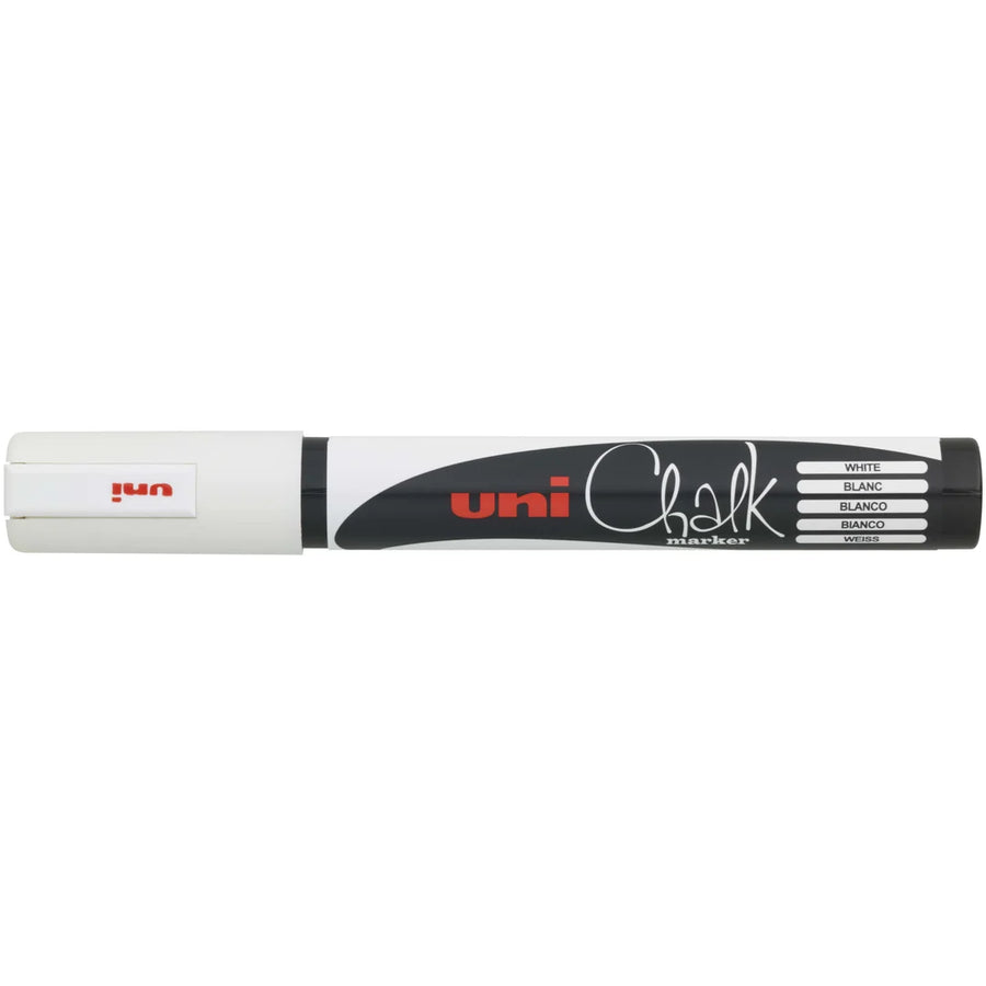 Marqueur craie Uni Chalk Marker coloris blanc, pointe ronde 1.8-2.5 mm