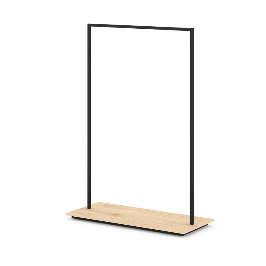 Portant vêtements professionnel en métal 128 cm hauteur 180 cm avec socle mélaminé