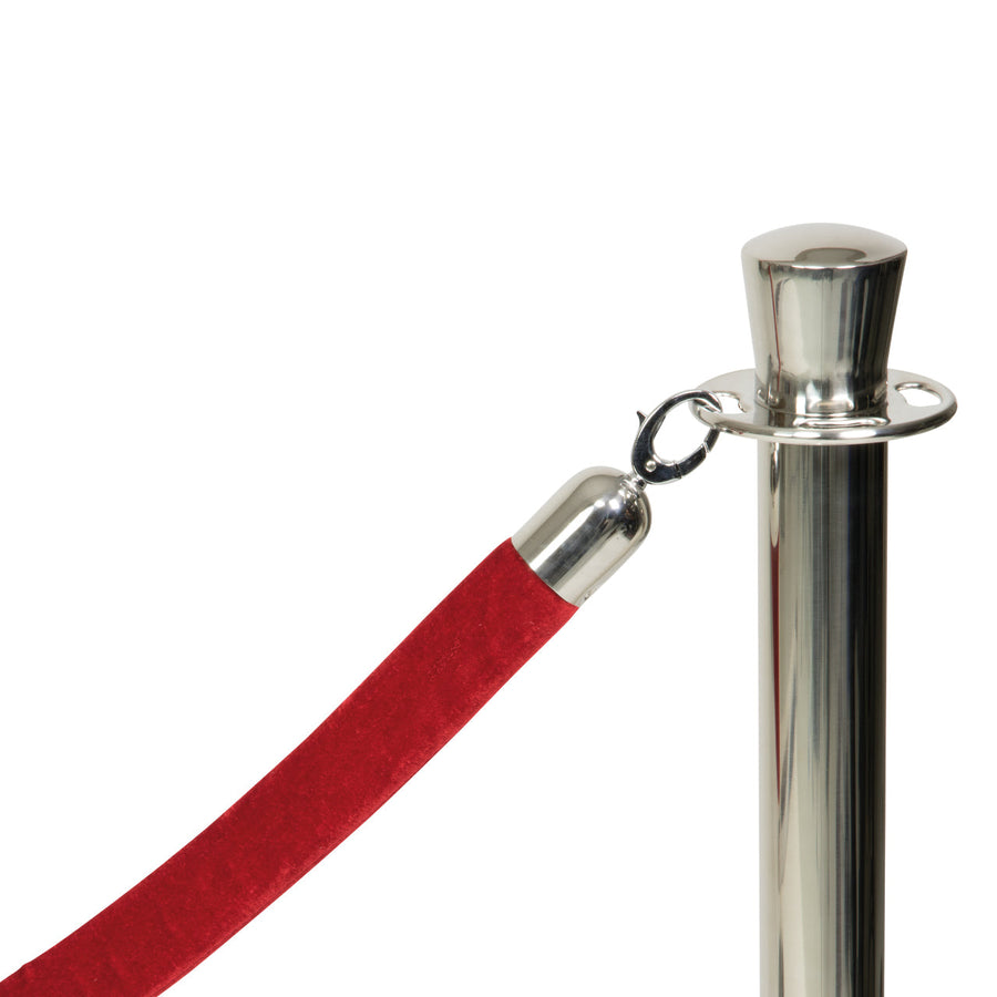 DittaDisplay Retail Solutions poteau accueil chrome cordon rouge Absperrpfosten rot Schnur Barrier Set Base Post red cord